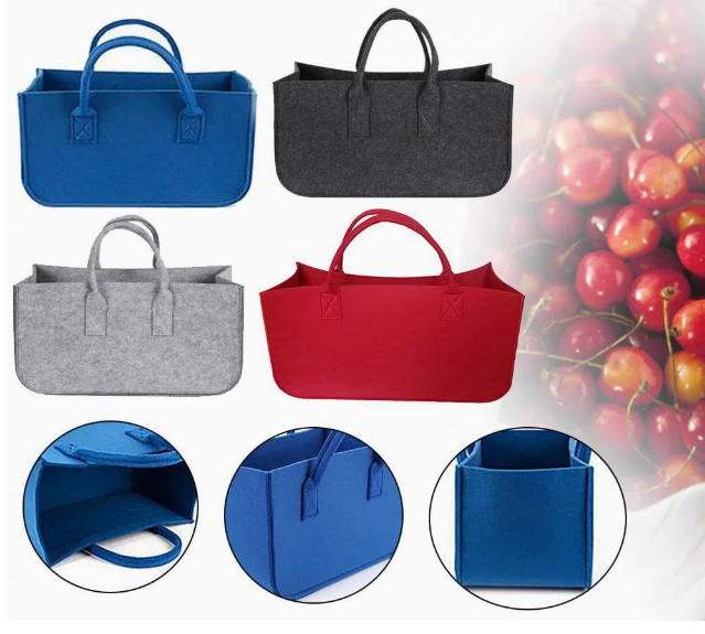 Customizable Structured Felt Reinforced Double Handles Tote