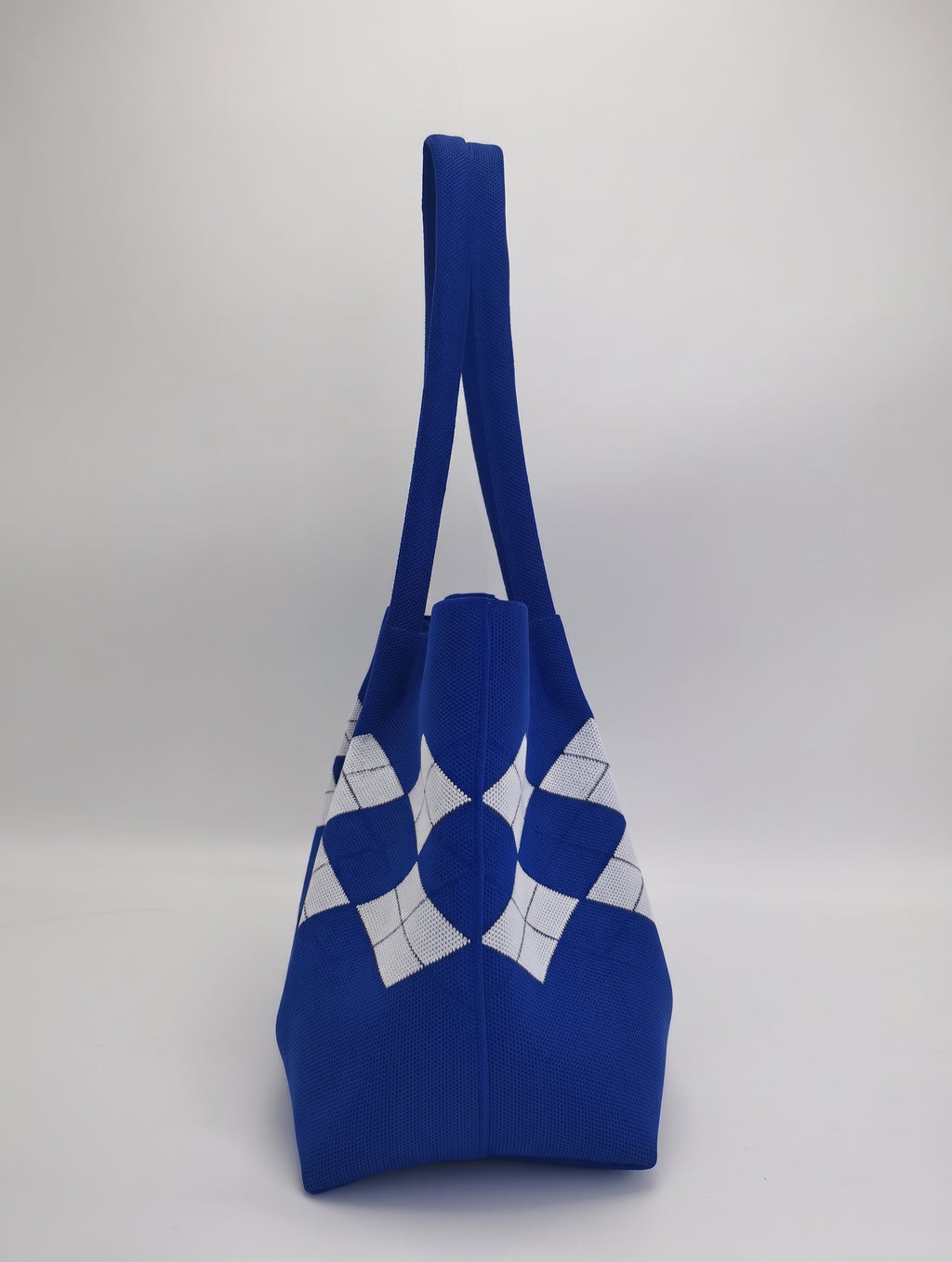 Geometric Diamond Pattern Long Shoulder Straps Tote Bag