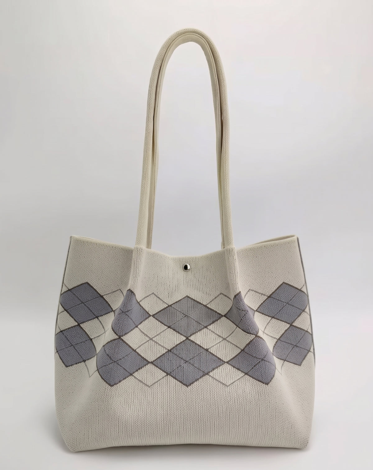 Geometric Diamond Pattern Long Shoulder Straps Tote Bag