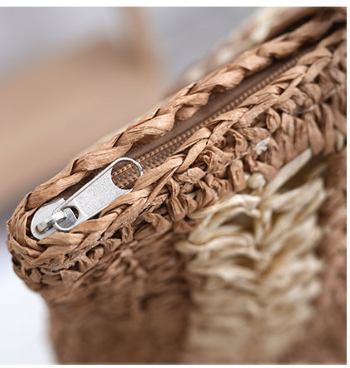 Casual Woven Striped Long Shoulder Handles Tote Bag